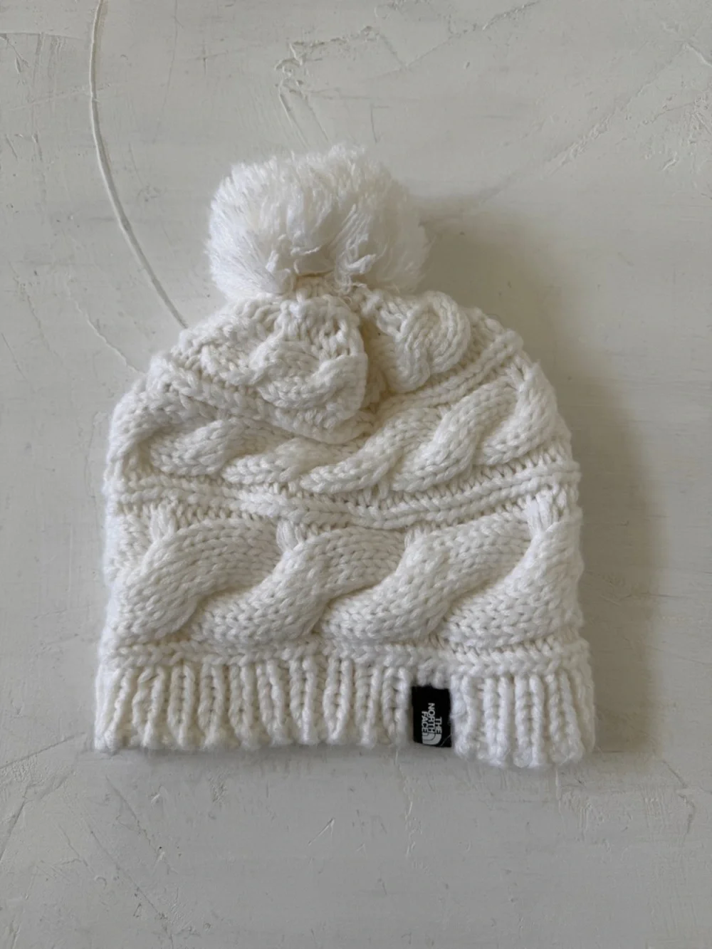 The North‎ Face Cream Cable Knit Pom Beanie